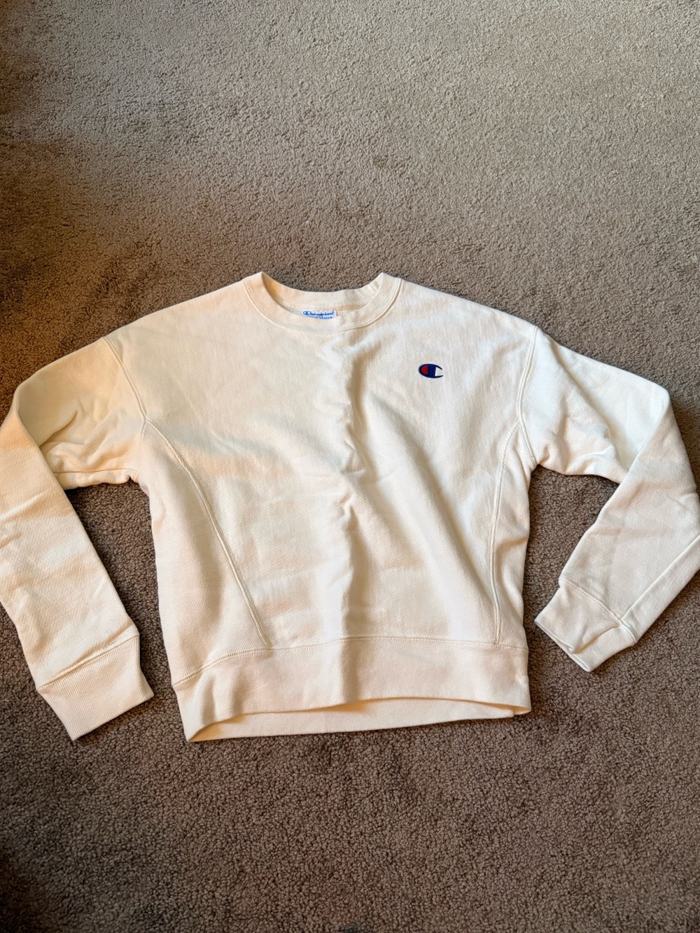 Champion Women’s Crewneck Sweatshirt in Cream